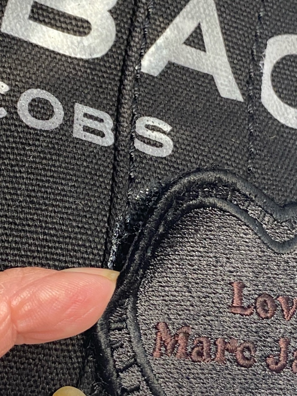Marc Jacobs small Black Canvas The Tote Bag with Logo roomy easy clean designer - Picture 15 of 16